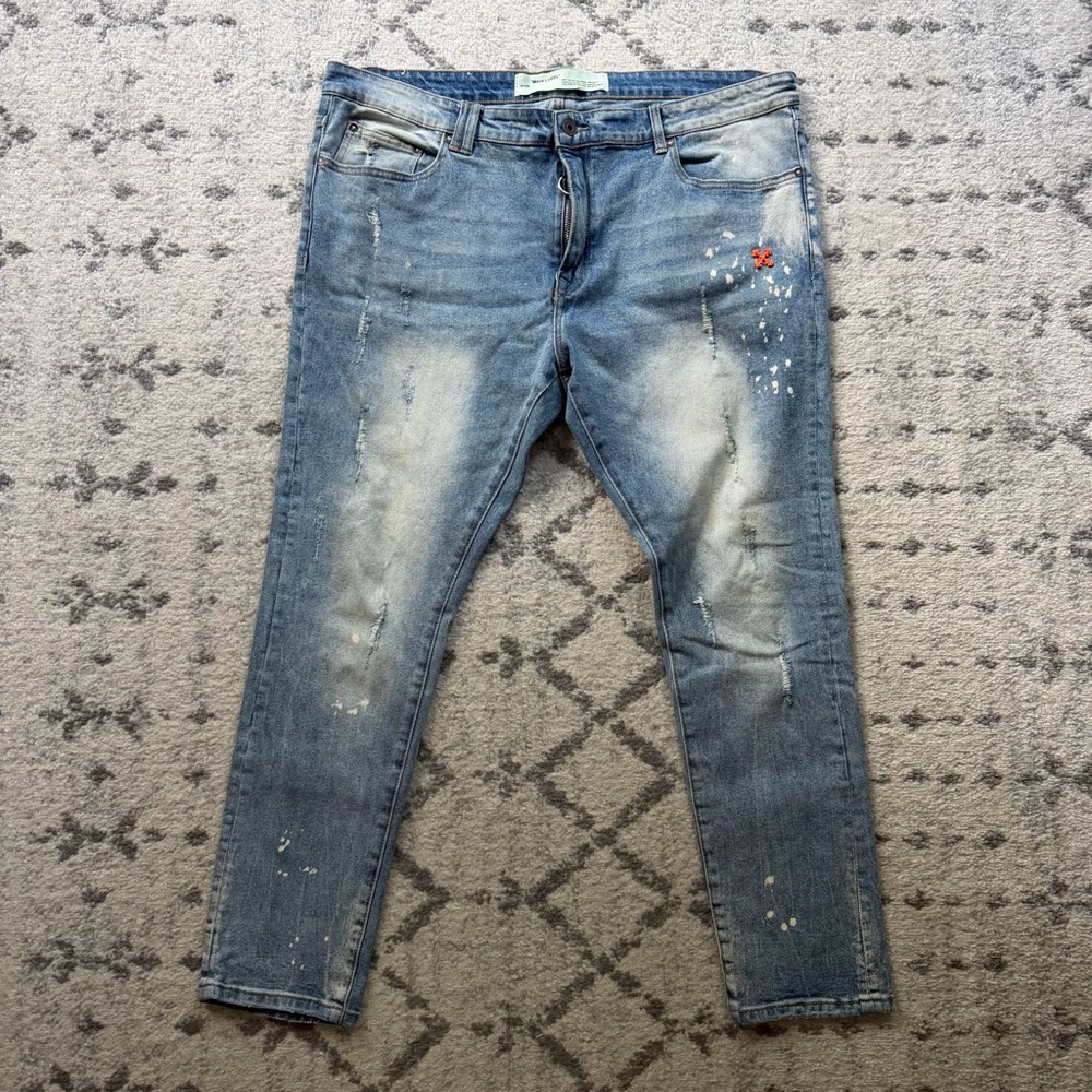 OFF WHITE mens skinny leg denim jean similar style